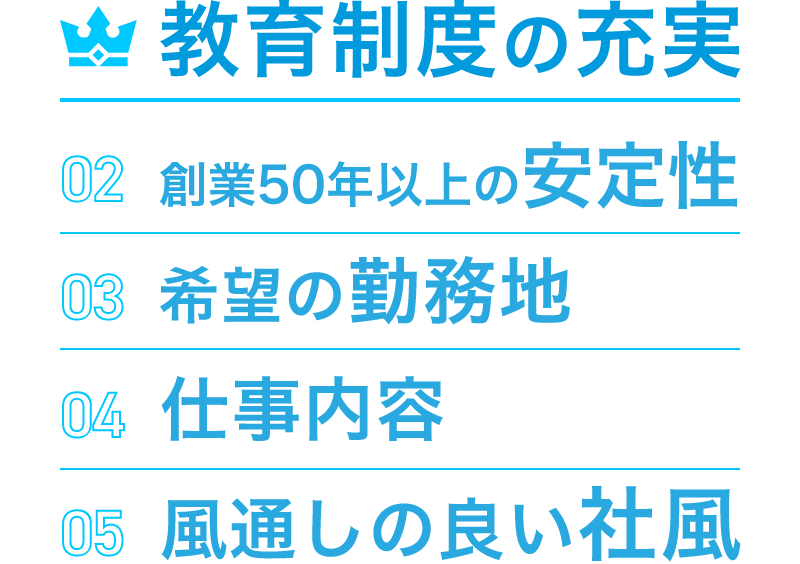 入社の決め手BEST5
